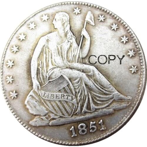 US 1851 Liberty Seated Half Dollar Silver Plated Copy Coins