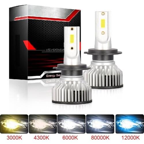 H4 Led Headlight Bulbs H11 H8 H9 H7 Led Lamp H1 9005/HB3 9006/HB4 Led 12000K Ice blue 6500K 12000/LM 80W Car Headlight Bulbs F2