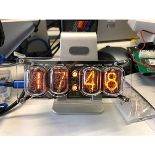IN12 Glow Tube Clock Punk Retro Style Digital Desk Clock Alarm Clock
