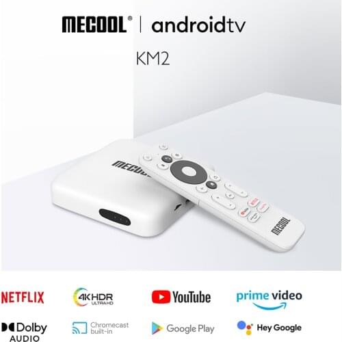 Mecool TV Media Receiver Box KM2 Android 10.0 With Netflix 4K 2G 8G BT4.2 Google Assistant 4K HD AV1 For Youtube Prime Video