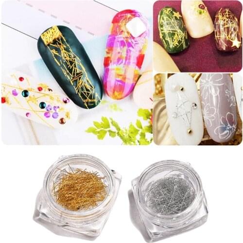 1pcs Metal Lines Nail Art Ultra Thin Decorations Gold Silver Sripes 3d Manicure Sequins Flakes Uv Gel Polish Tools Silver/Gold
