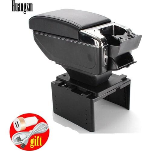 Universal Car Armrest Box Dual layer Large space Central Store Content box with cup holder ashtray USB interface Charging Car