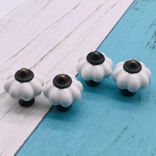 Top Knobs Hardware Ceramic Cabinet Knobs 34mm White Pumpkin Drawer and Dresser Handles Kitchen Cupboard Knob replacement 10pcs