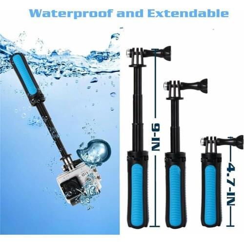 Waterproof Mini Selfie Stick Tripod Extension Pole for GoPro Hero 8/7/5/4/3 for Xiaoyi 4K Sport Camera Accessories Phone Holder