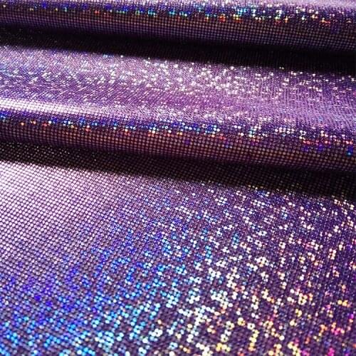 1.5X1m Flash laser computer version gilded fabric purple hairpin toys magic dot knitted fabric wholesale