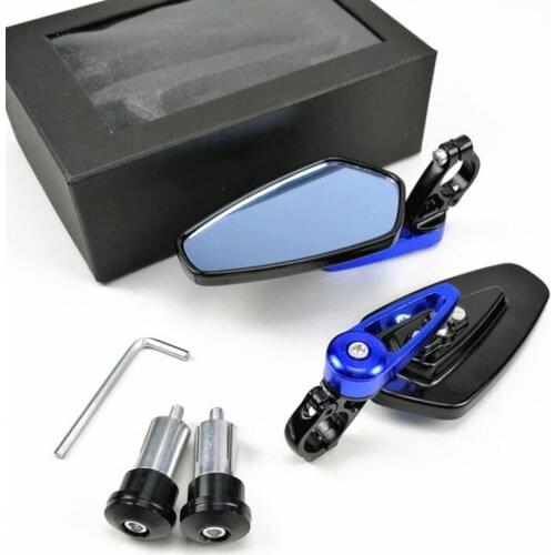 2Pcs Motorcycle Aluminum 7/8" 22mm Bar End Side Rearview Mirror Universal Motorbike Bike Handlebar Rear View Mirrors Universal