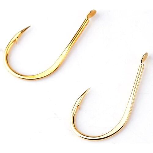Gold hook Fishhooks Crank Hook Angeln Weichen Wurm Haken Carbon Stahl Breite Super Lock Angelhaken LockenHaken Soft bait 1796