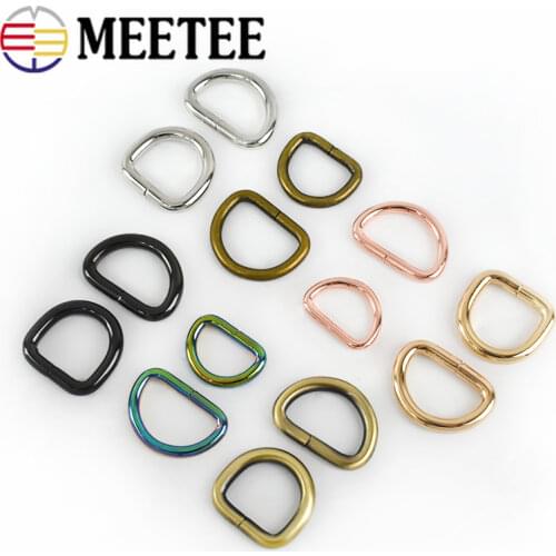 10pcs Meetee 20/25/32/38mm O D Ring Metal Buckles for Dog Collar Bag Belt Webbing Clasp DIY Leather Craft Hardware Accessories