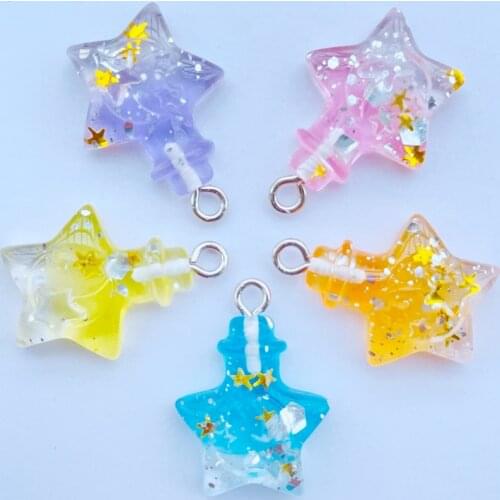 10 Lovely Resin Cartoon Crystal Bottle Series Pendant Key Chain Pendant Necklace Pendant For DIY Decoration Accessories 047