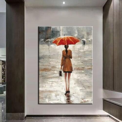 100% Hand Painted Hand Made People Landscape Abstract Industrial Style Canvas Painting Modern Wall Art For Living Room Home