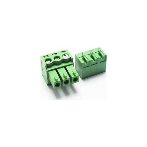 20 Pcs 3.81mm Pitch Right Angle 3 pin 3 way Screw Terminal Block Plug connector