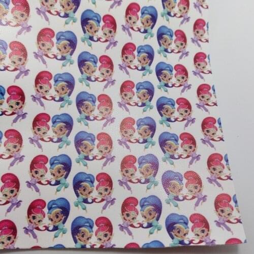 3PCS A4 SIZE Faux Leather Fabric Printed Dancing Dolls PU Leather Fabric Sewing Fabric Fabric for Christmas H22B