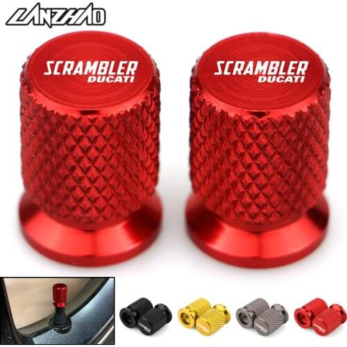CNC Aluminum Tyre Valve Air Port Cover Cap Motorcycle Accessory for Ducati Scrambler 400 800 1100 2014 2015 2016 2017 2018 2019