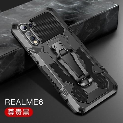 Armor Case For OPPO Realme 6 Case Shockproof Belt Clip Holster Phone Cover For OPPO Realme 6 6i Funda Realme6 RMX2001 Coque