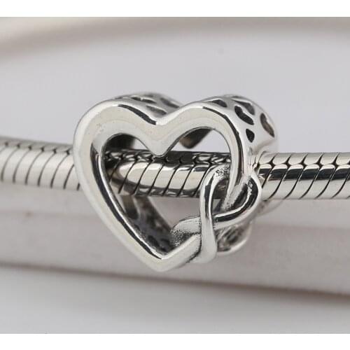 Authentic S925 Bead Love Mom Heart Charm fit Lady Bracelet Bangle Girl Birthday Gift DIY Jewelry