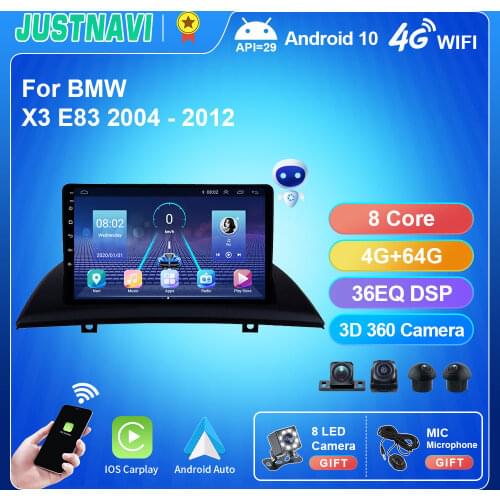 JUSTNAVI For BMW X3 E83 2004-2012 Car Radio Multimedia Video Player Audio GPS Navigation With CarPlay DSP OBD 1024*600 No 2 Din