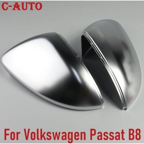 C-Auto 2PCS Matte chrome Side Mirror Rearview Mirror Covers shell cap For VW Passat B8 car accessories