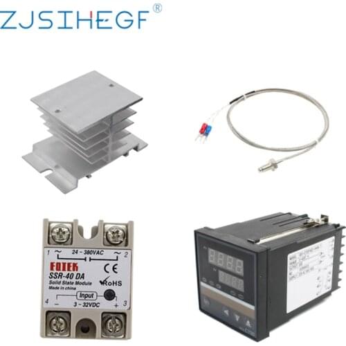 Digital PID REX-C700 Temperature Controller + SSR Relay 40A + K Thermocouple + Heat Sink ,PID Controller Thermostat SSR Output