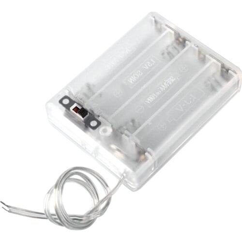2 3 4 AA Battery Holder Box Transparent Case with Switch Battery Holder Box to Keep Battery Organized Protected
