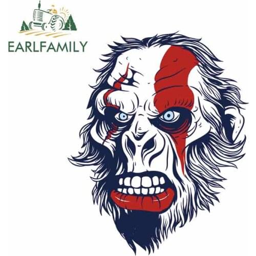 EARLFAMILY 13cm x 10.6cm for God of War Ghost of Sparta Sun Wuk Monkey Funny Car Stickers DIY Waterproof Car Decoration Decals