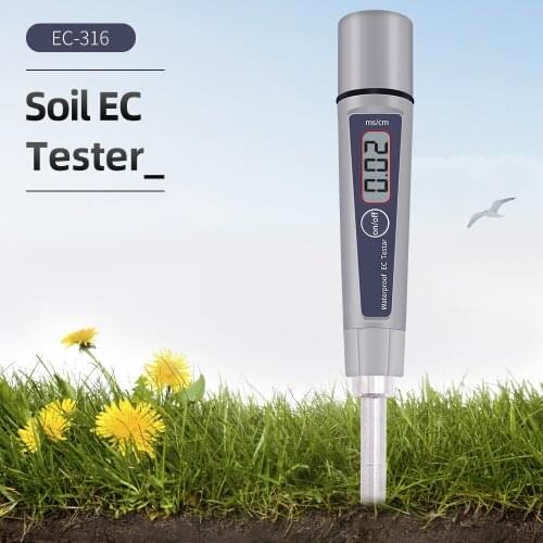 EC-316 Soil EC Tester Digital Tester 0-4.00 mS/cm LCD for Aquarium Swimming Pool laboratory Soil Hydroponics Plant 32%OFF