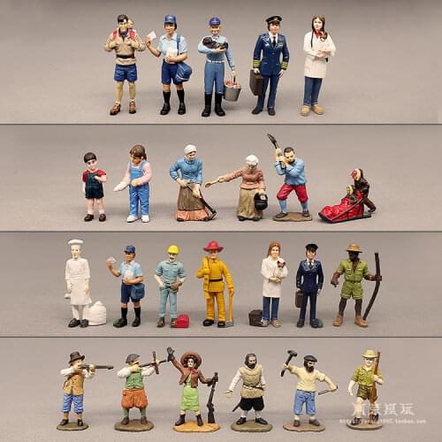 City Occupation Figurine Model Firefighters Captain Explorer Postman Hunter Indigenous Female Peasant Ction Figures Toys Decor