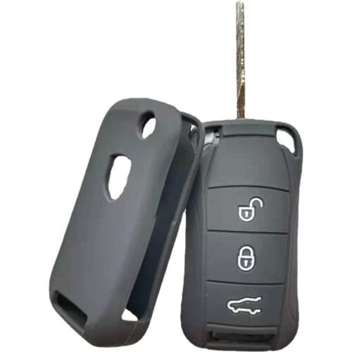 Flip Remote Car Key Cover Case for PORSCHE Cayenne 3 Button Fob Silicone Holder Bag Protector