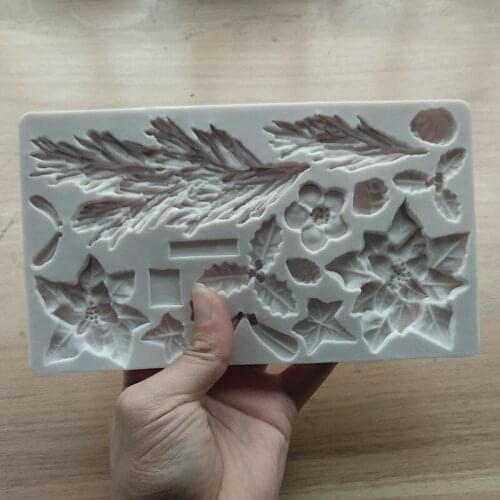 Christmas Tree Fondant Stencil Capsizing Silicone Mold,Chocolate Mold DIY Cake Decorating Tools Cake Mold SQ1829