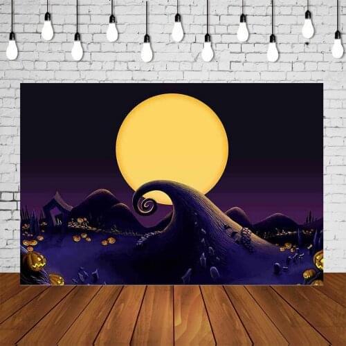Happy Halloween Home Party Banner Backdrop Horror Castle Kids Photography Background Night Moon Photo Studio Mural Posters