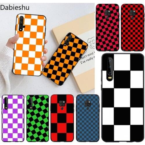 Checkerboard Plaid Checked Checkered Phone Case Cover for Huawei P40 P30 P20 lite Pro Mate 30 20 Pro P Smart 2020 prime