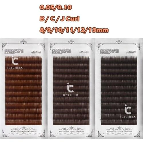 ICYCHEER Makeup Individual Eyelasehs J, B, C, curl Nature Soft 8/9/10/11/12/13mm Individual Lash Extensions