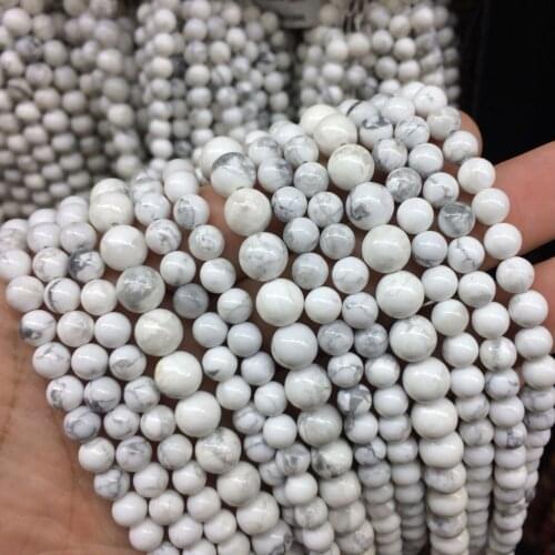 Round howlite stone beads natural gemstone beads DIY loose beads for jewelry making strand 15" wholesale
