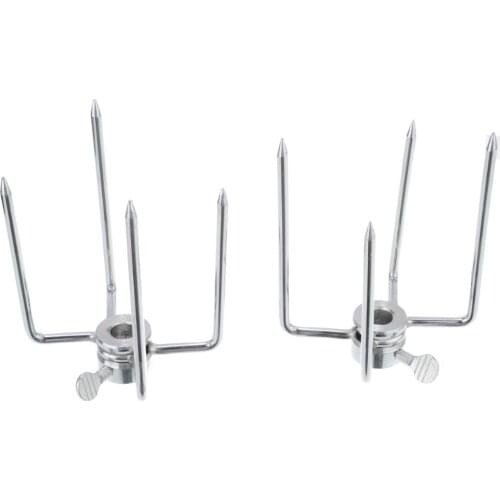 Mayitr 2Pcs BBQ Forks Stainless Steel Rotisserie Forks Spit Charcoal Chicken Grill For Rotisserie Barbecue Accessories