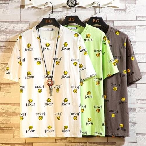 Fashion Short Sleeves Casual O NECK Casual T-shirt White Mens Cotton Nice Summer Clothes TOP TEES Tshirt OverSize M-5XL