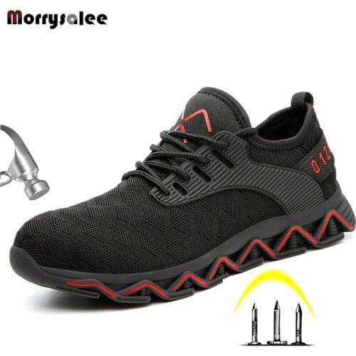 2020 New Summer Breathable Mens Fashion Outdoor Steel Cap Protective Work Shoes Boots Men Puncture Proof Safety Shoes Sneakers