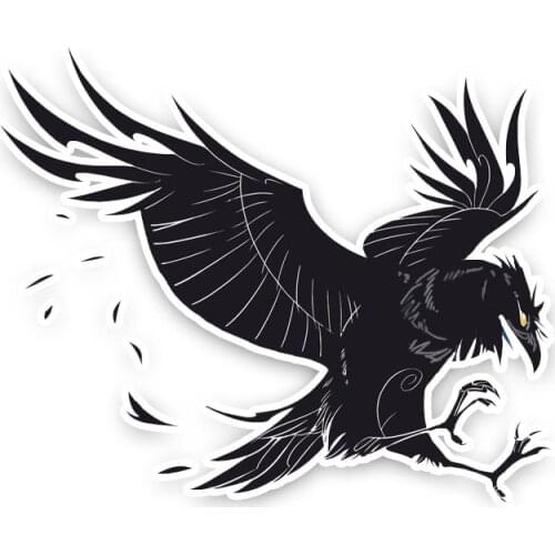 Personalized Crow Car Sticker Decoration Waterproof Decal Laptop Suitcase Motorcycle Auto Accessories PVC,15cm*13cm