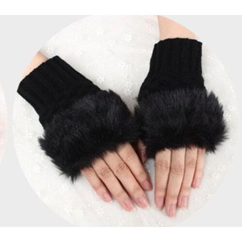 New Fashion Winter Keep Warm Gloves Ma'am Individuality Plush Fingerless Touch Screen Gloves Gift Wholesale