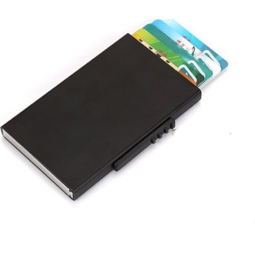 New Rfid Blocking Pop Up Credit Card Wallet Metal Card Holder Aluminum Alloy Wallet for Cards Rfid Bank Card Protection