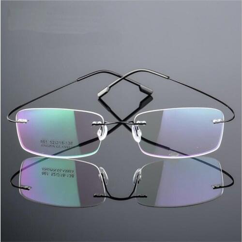 Titanium Alloy Flexible Frameless Men Women Metal Rimless Myopia Frame Foldable Glasses Leg Optical Eyeglasses