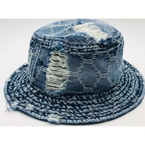Jacquard Jean Denim Bucket Hat Woman Hat Female Panama 2021 Fishing Outdoor Women Ladies Men Hats Summer Designer Vintage Cap