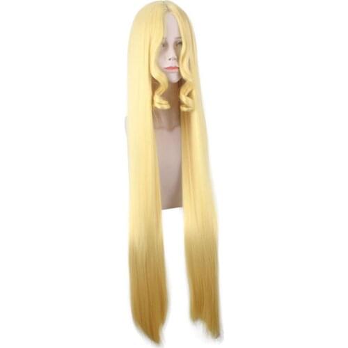 FGO Ibaraki Douji Wig Long Golden Hair Wig Anime Game Fate/Grand Order Apocrypha Cosplay Hair Synthetic Cosplay Wig 100cm