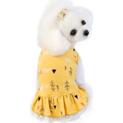 Pure Cotton Cat Dog Dress Skirt Summer Print Pet Clothes for Small Dogs Yorkies Chihuahua Dresses Puppy Clothing cachorro roupa