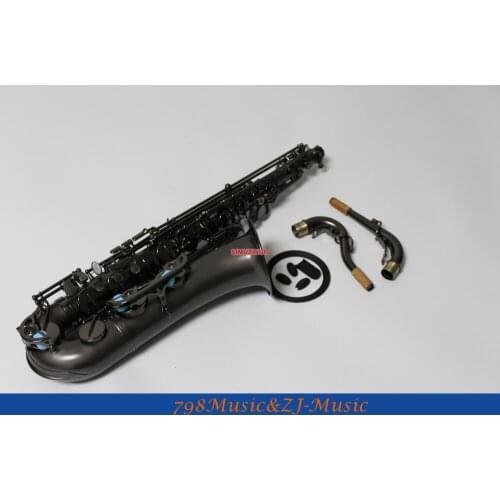 Professional Satin Black Nickel C Melody Saxophone Sax High F# 2 Neck With Case,FREE LORICO ACCESSORY