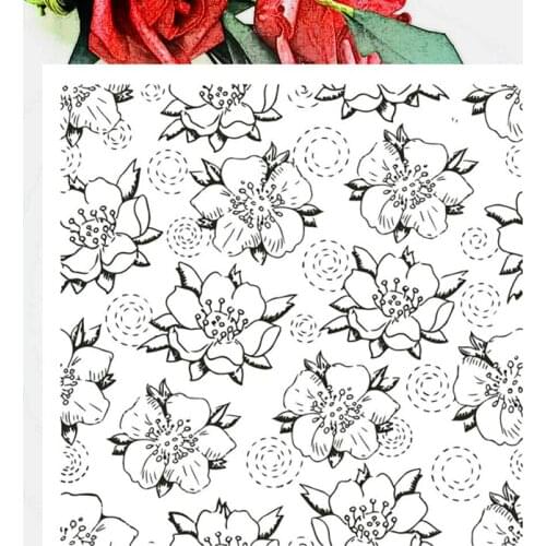 14*14CM Flowers Lines Transparent Clear Stamps / Silicone Seals Roller Stamp For DIY Scrapbooking Photo Album/Card Making