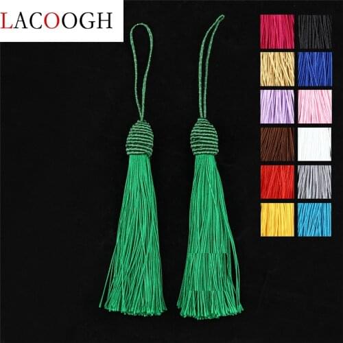 Lacoogh 10pcs/lot 13Colors 15cm Cotton Long Silk Tassel Pendant Knot Brush for Earring Charm Pendant DIY Jewelry Making Findings