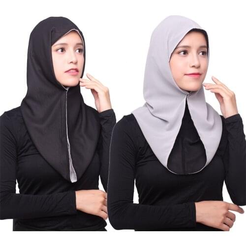 Chiffon Two Sides Wear Women Hijab Caps Muslim Turban Cap Islamic Bonnet Hat Female Headband Turbante Mujer 2021 New Fashion