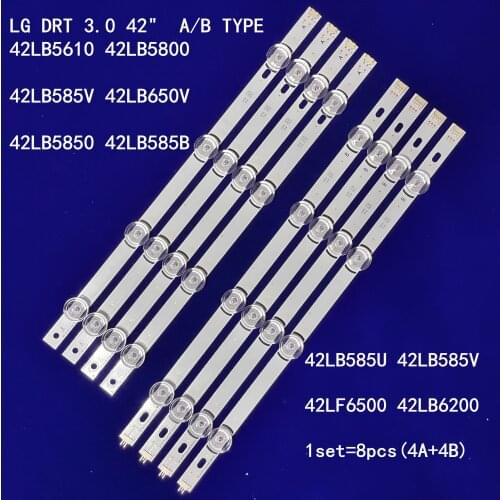 New 8pcs/set LED strip Replacement for LG LC420DUE 42LB5500 42LB5800 42LB560 INNOTEK DRT 3.0 42 inch A B 6916L-1710B 6916L-1709B