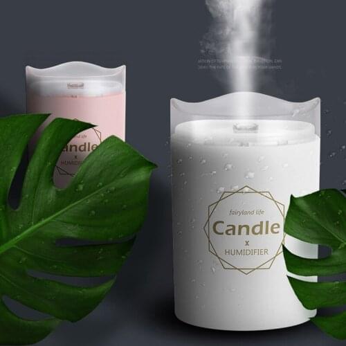 300ML Ultrasonic Air Humidifier Candle Romantic Soft Light USB Essential Oil Diffuser Car Purifier Aroma Anion Mist Maker JS-08