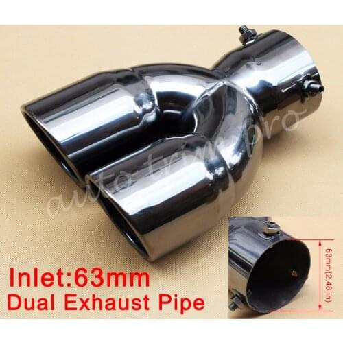 63mm 2.48" Caliber Car Rear Muffler Tail Exhaust Universal Pipe End Tip Decoration Accessories