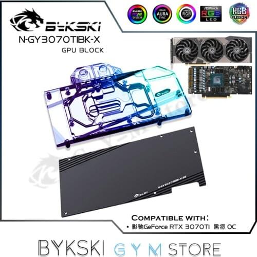 Bykski GPU Water Block For GALAX RTX 3070 Graphics Card / with Backplane Radiator Coolling / VGA Block,MB/SYNC N-GY3070TIBK-X